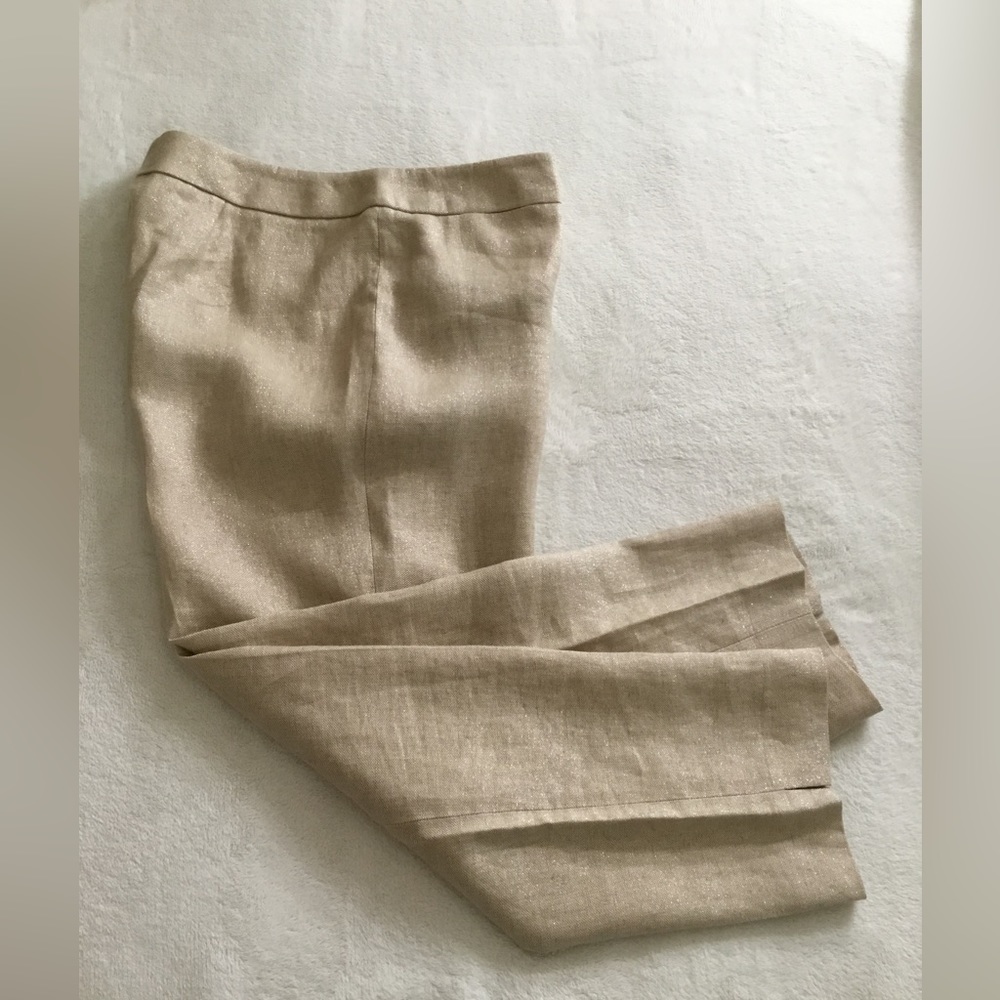 Talbots Beige/Gold Metallic Trousers